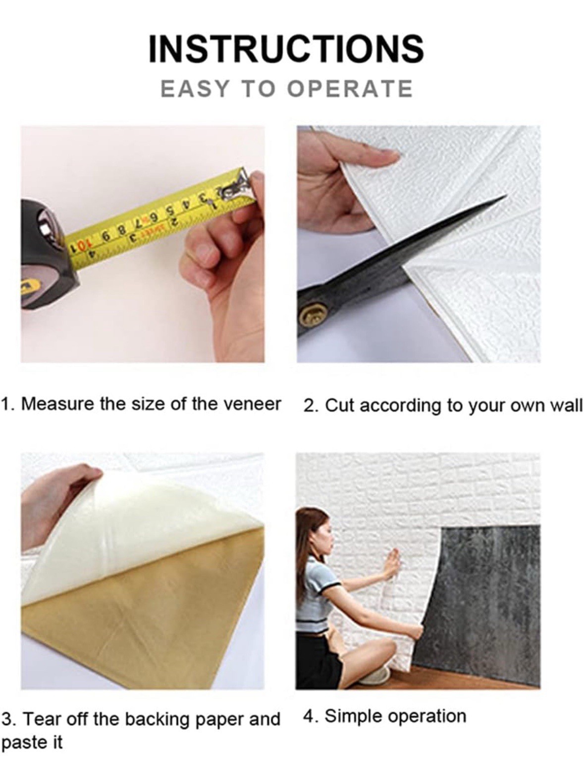 10 PCS 3D Foam Yellow Brick Self Adhesive Waterproof Wall Covering Panels