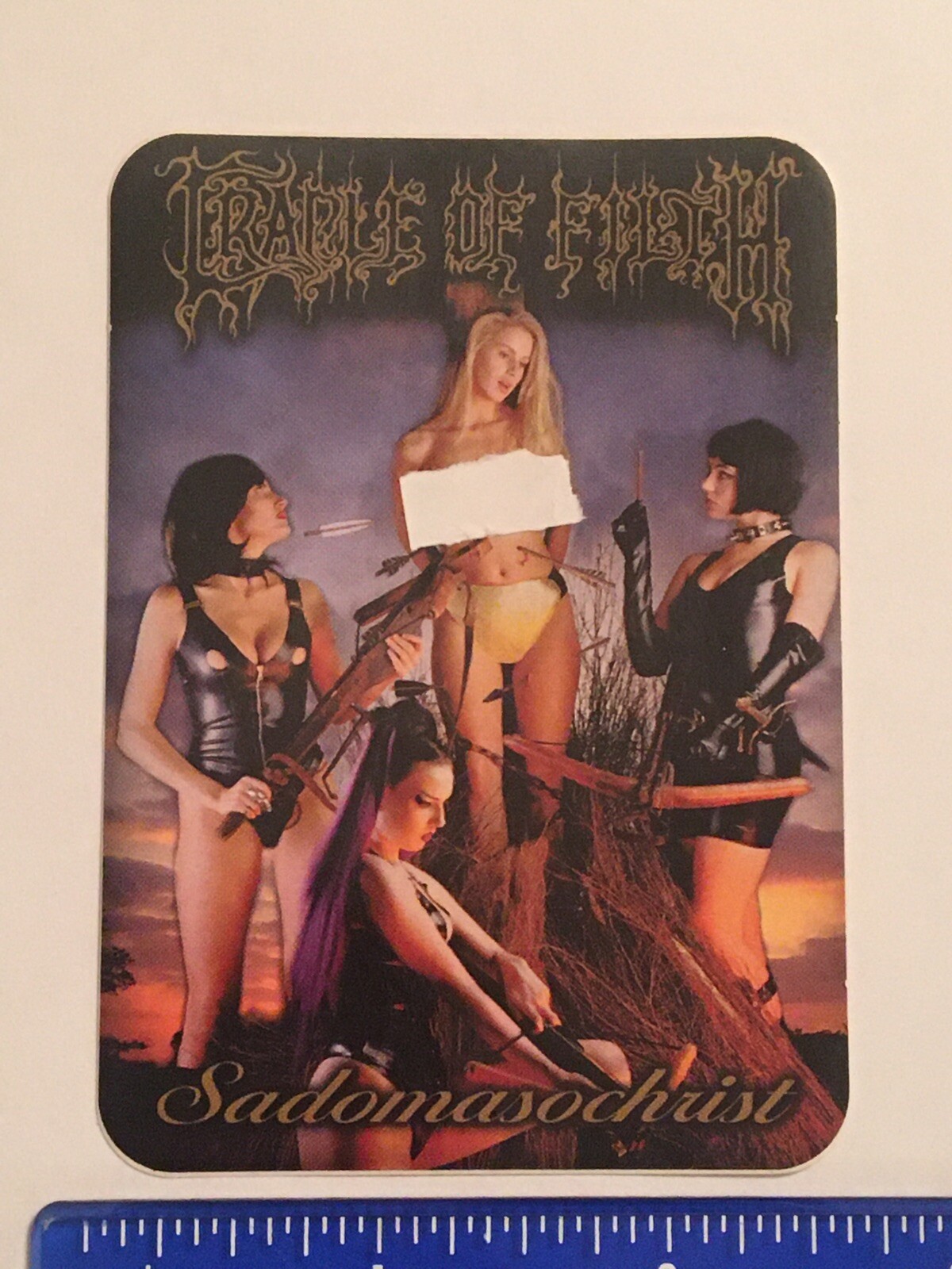 Cradle of Filth Sadomasochrist rectangle sticker decal roughly 2.75"x3.75" 1998