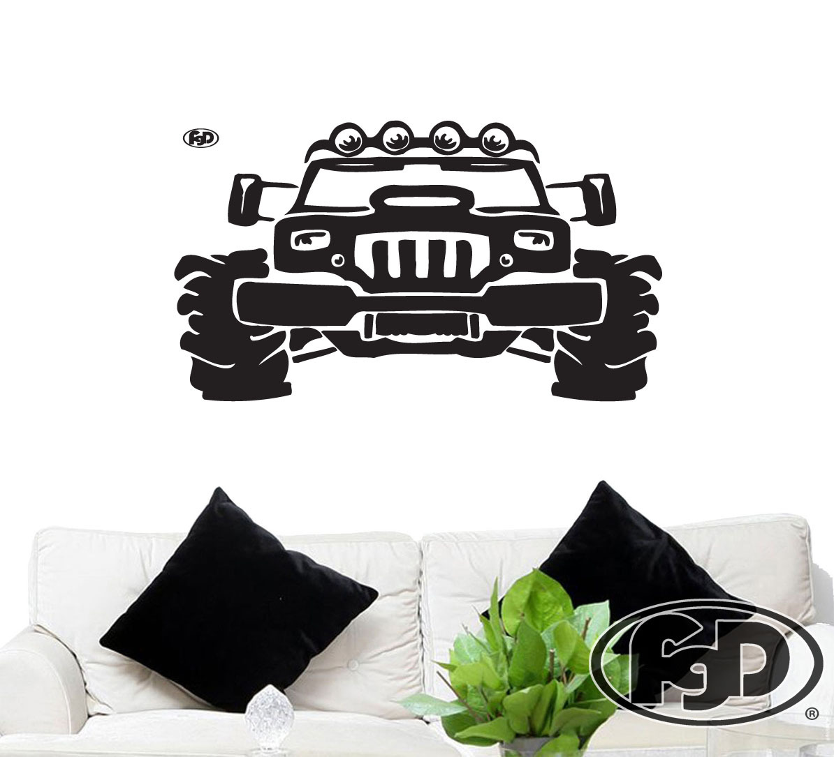 FGD Monster Truck Vinyl Wall Decal 20" x 35"