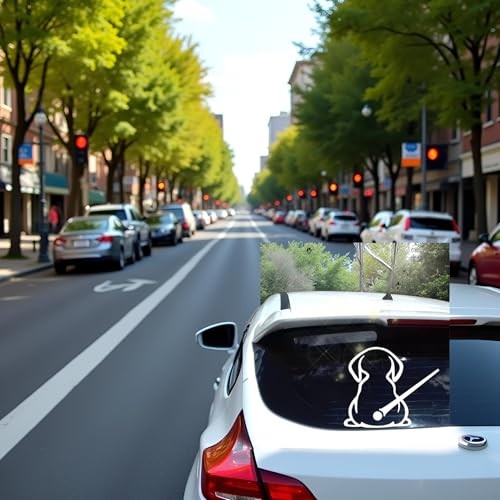 Reflective White Rear Wiper Decal Dog Stickers for Cars Funny Animal Dog