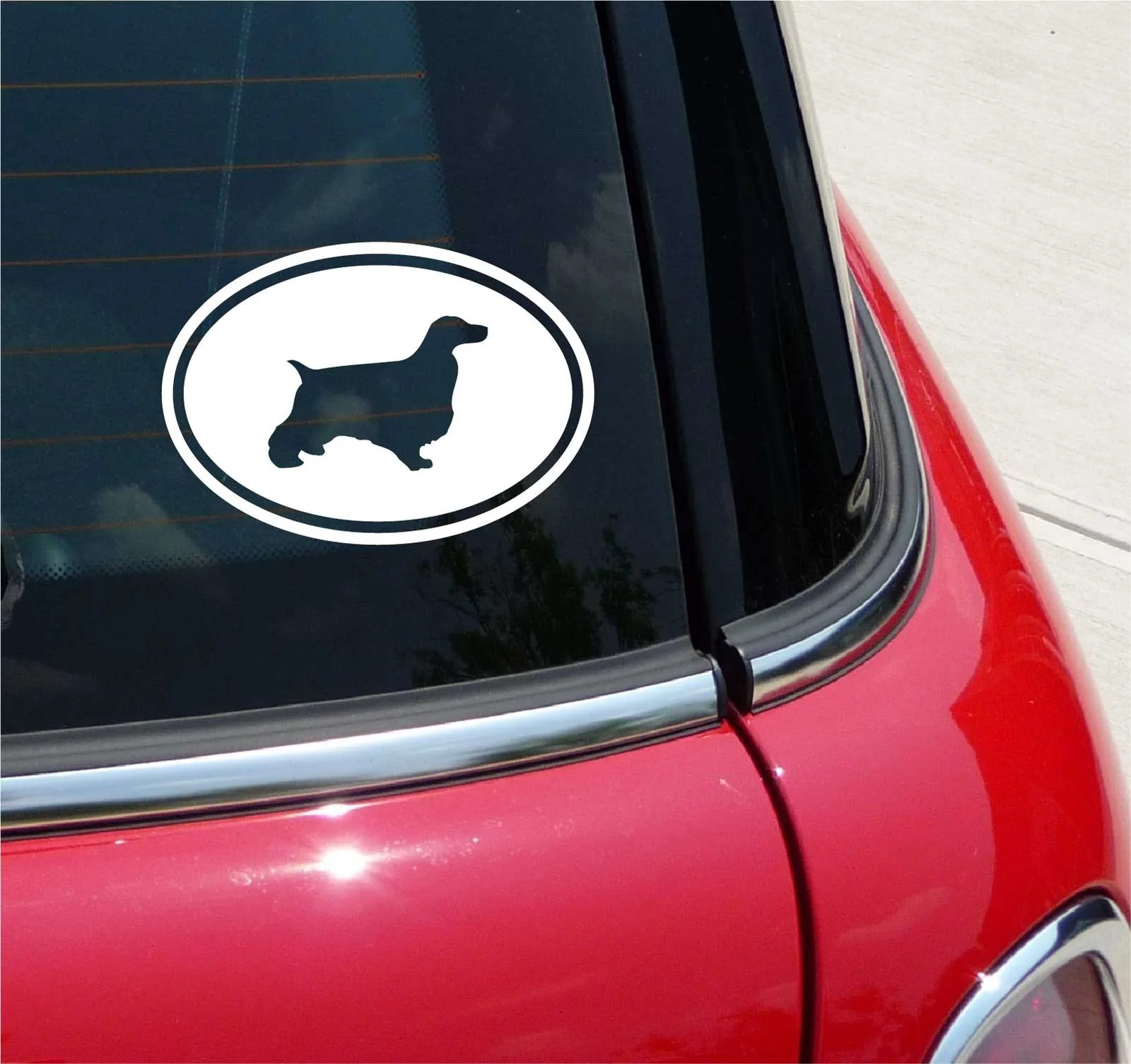 Euro English Cocker Spaniel Graphic Decal Sticker Car Wall Oval NOT Two Colors