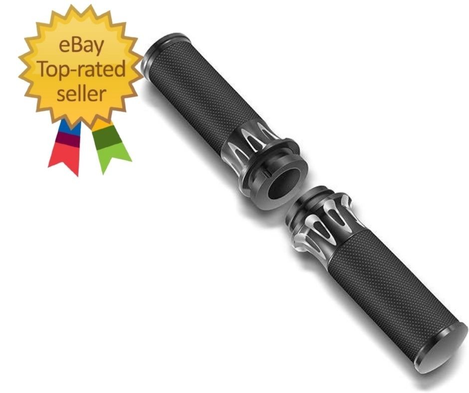 Motorcycle Handlebar Grips 1" Black Street Glide Flhx Handgrip for Harley Dav…