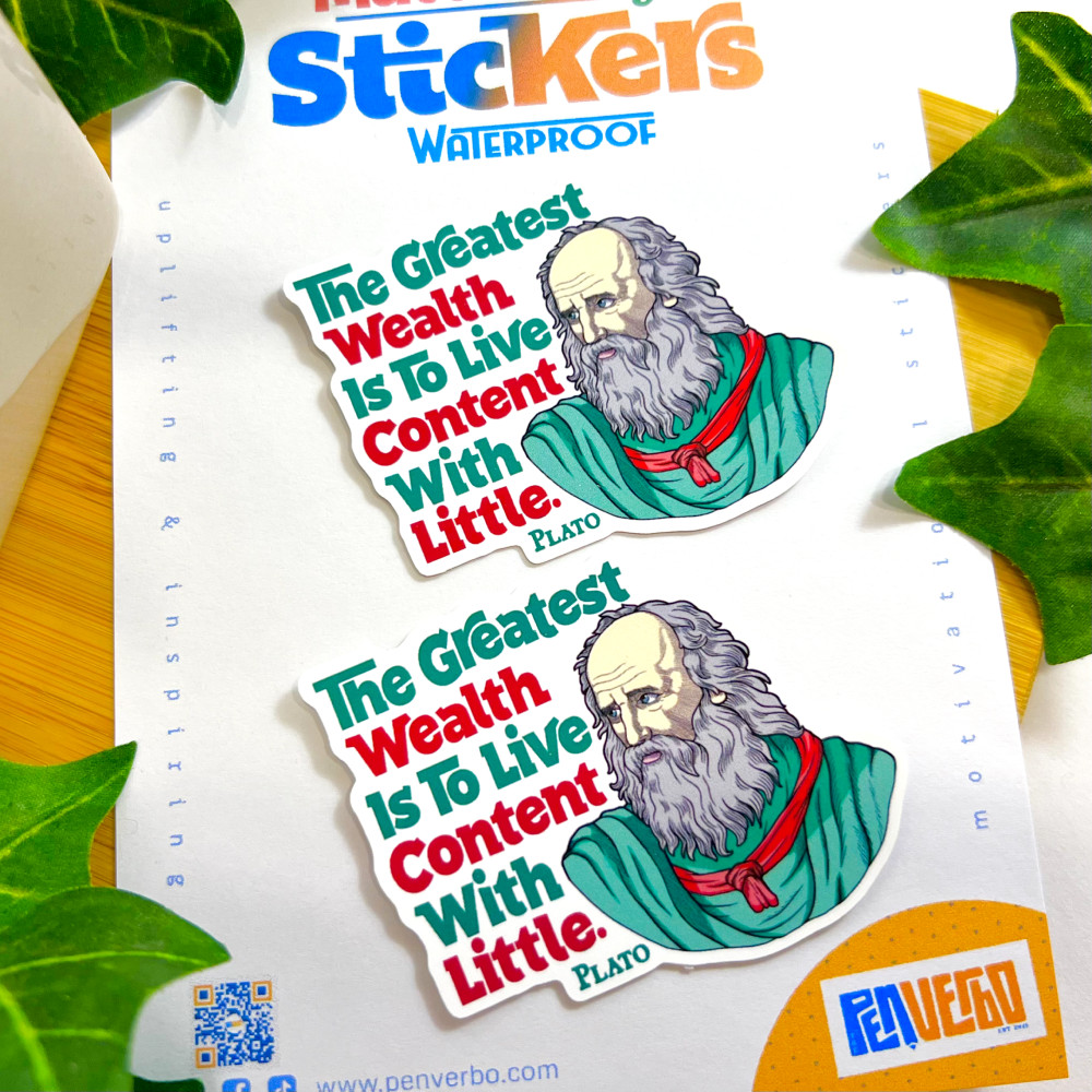Plato Quote Sticker 2pcs | Inspiring Quotes | Motivational Sticker | PI503