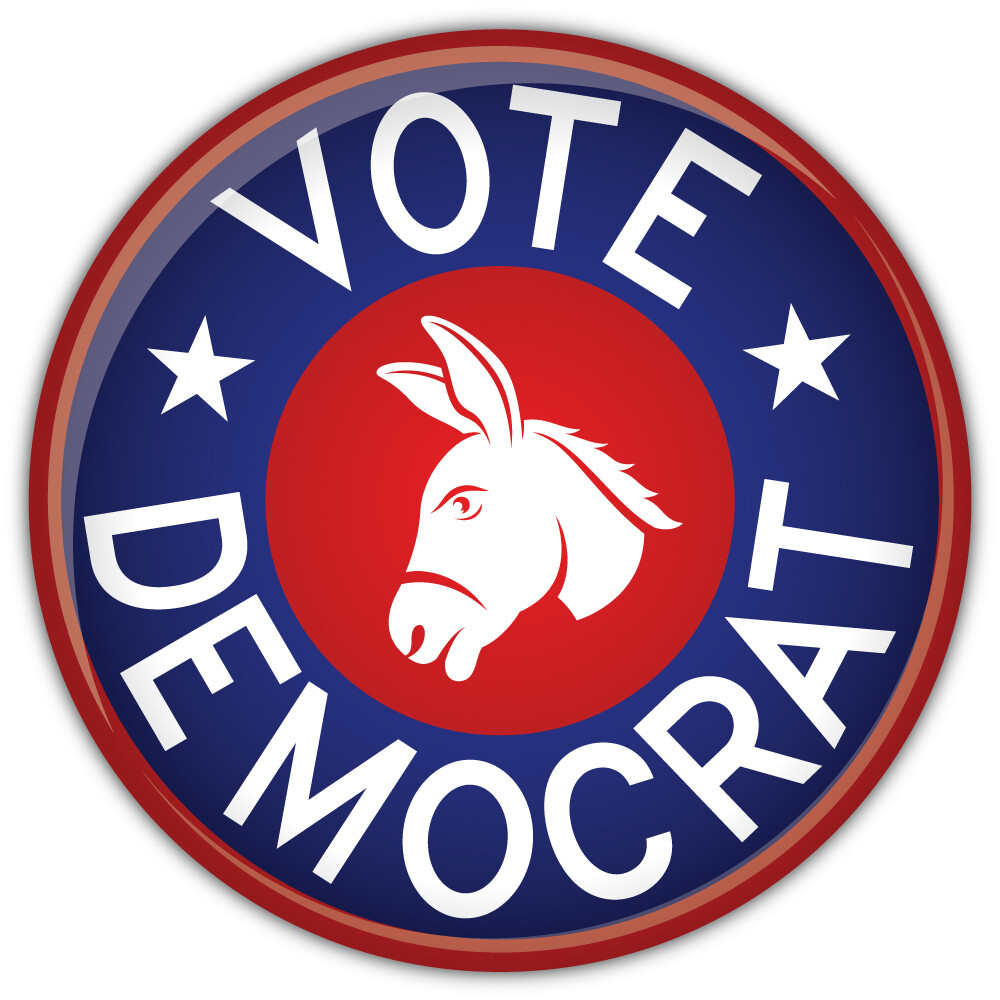 Vote Democrat USA Badge Politics Car Bumper Sticker Decal "SIZES"