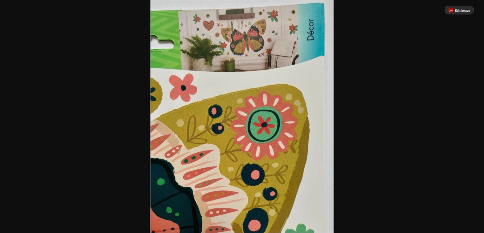 Main Street Jumbo Removable Floral Wall Decals Reason to Smile Butterfly