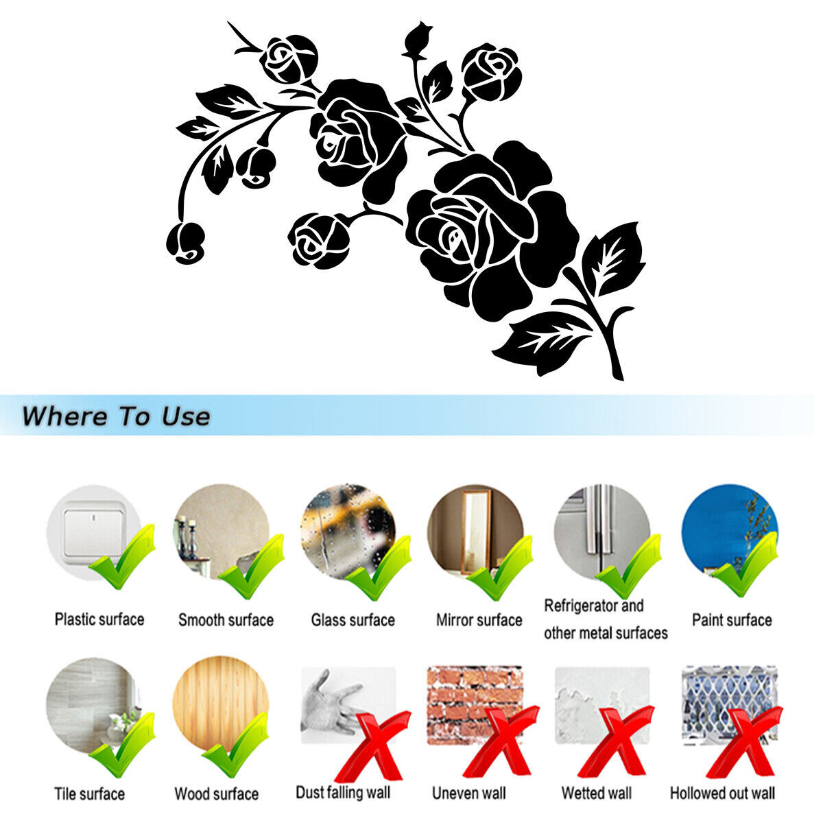 1pcs Flowers Butterfly Wall Stickers Car Window Door Laptop Art Vinyl Decal