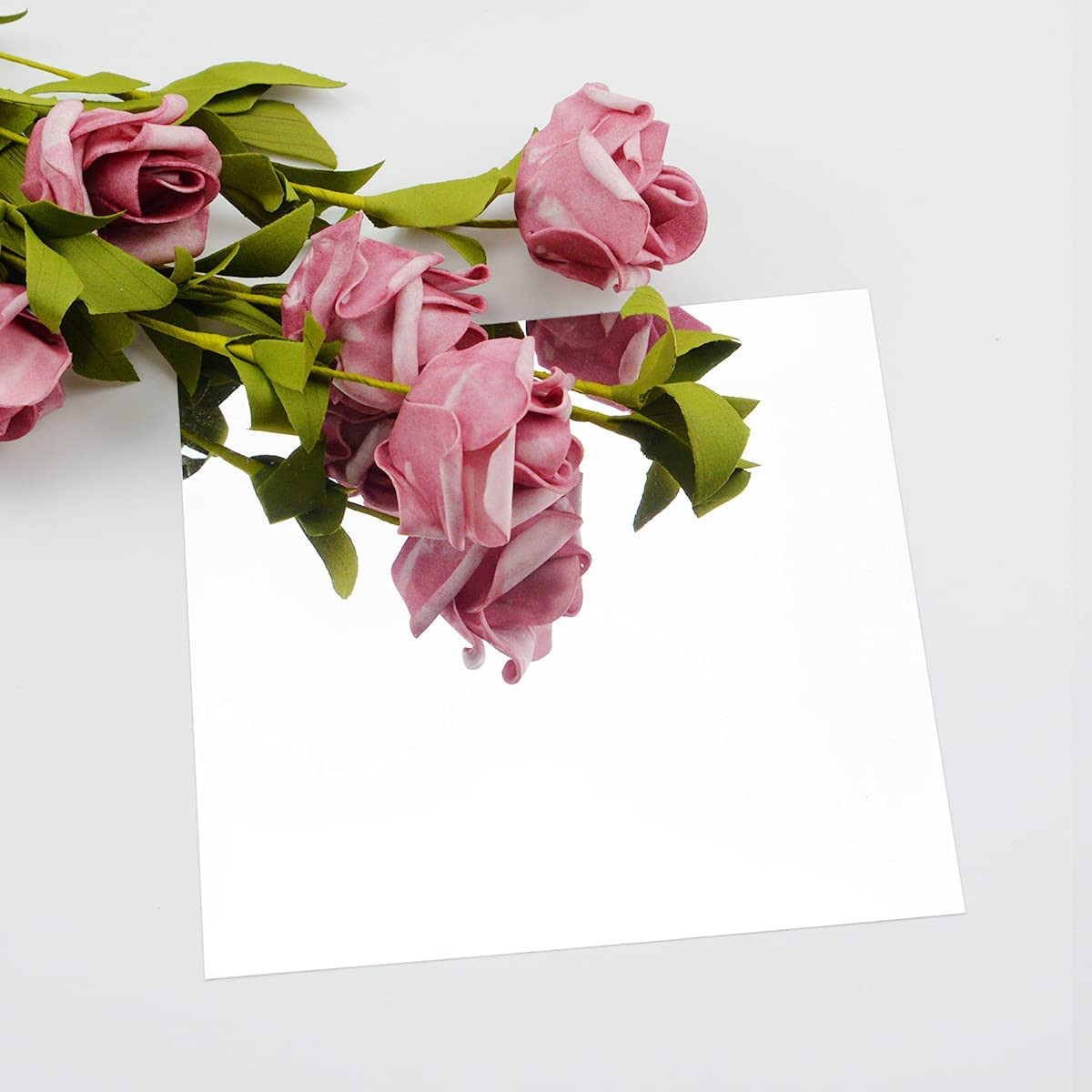 10 Flexible Mirror Sheets, Self Adhesive Decorative Plastic Tiles (10X10 Inch)