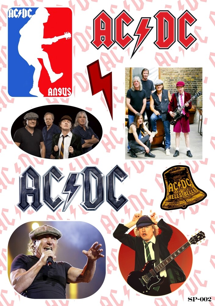 ACDC AC/DC Sticker Pack | Hells Bells Australian Hard Blues Rock Music Band Logo