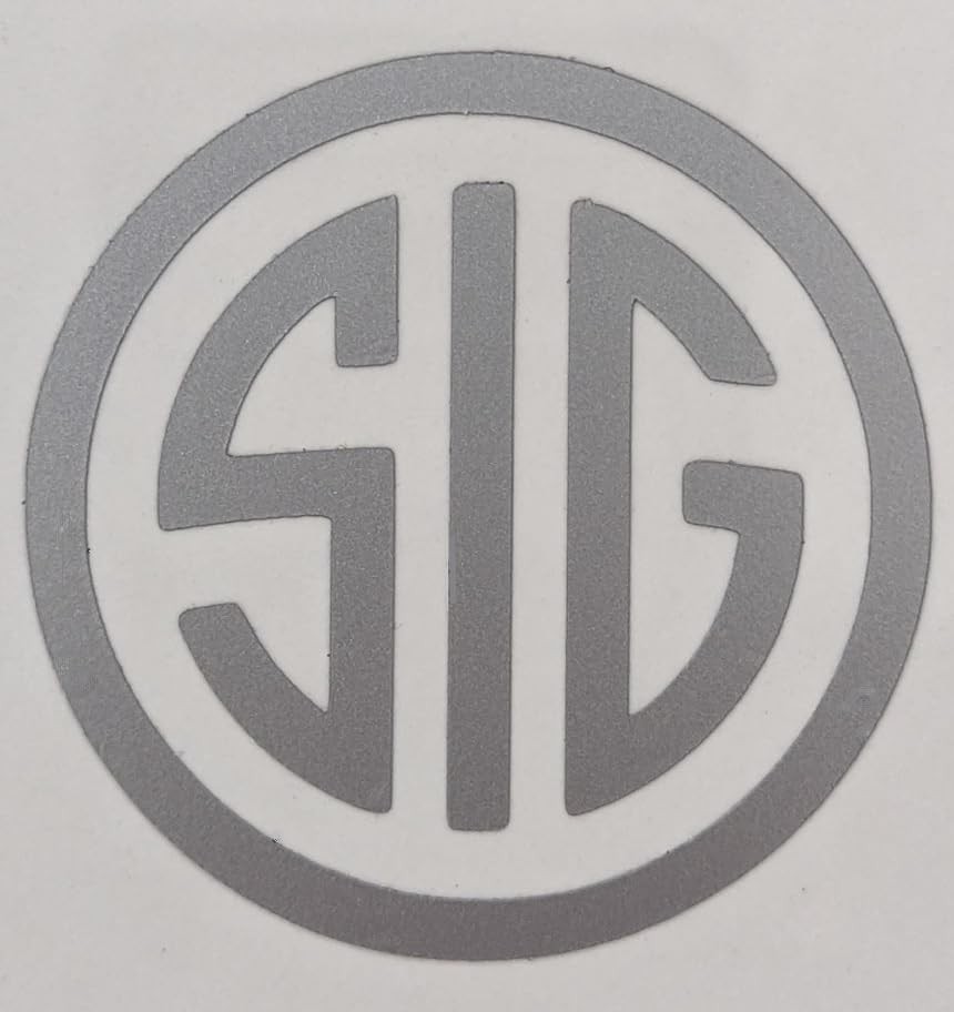 – SIG Decal – (Grey, 3 X 3) – Vinyl Car Bumper Sticker, , Truck, Window, Moto…