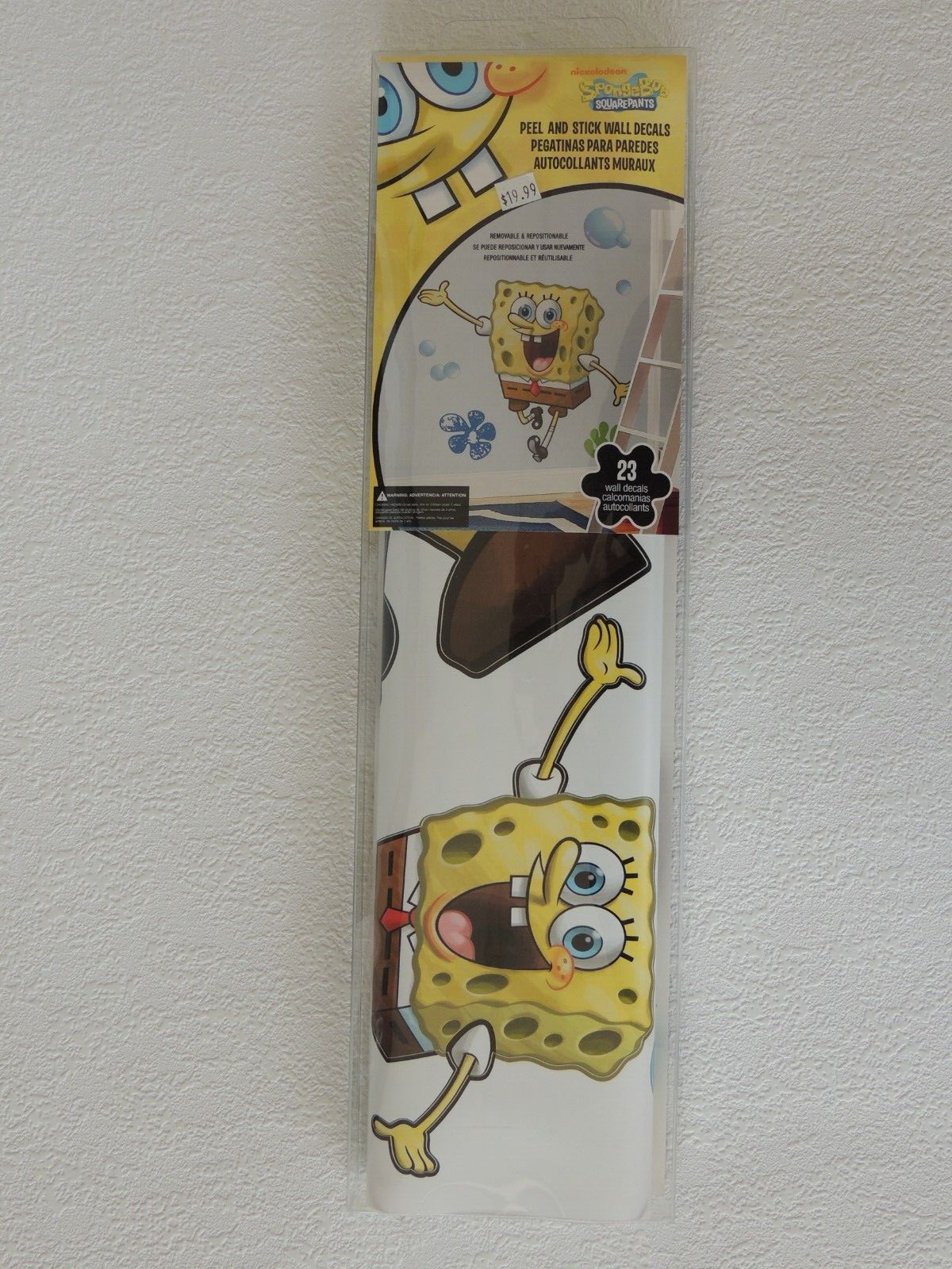 SPONGEBOB SQUARE PANTS BIG ROOMMATES PEEL AND STICK WALL DECALS # RMK1406GM