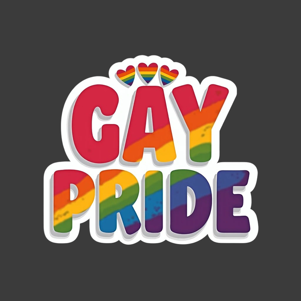 Gay pride sticker vinyl decal equality awareness support rainbow heart bold