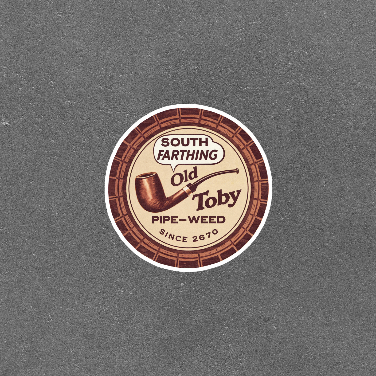 Vintage Old Toby Pipe-Weed Sticker, South Farthing, Tolkien Inspired Art #3725
