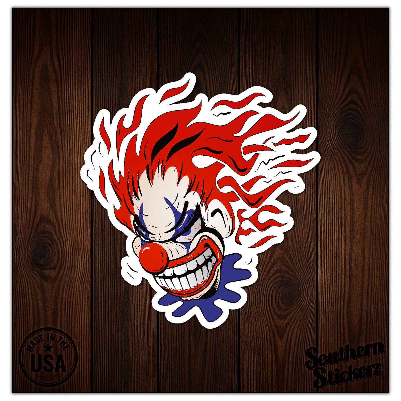 Evil Clown Scary – Vinyl Decal Sticker – Car Window Laptop – ebn8901