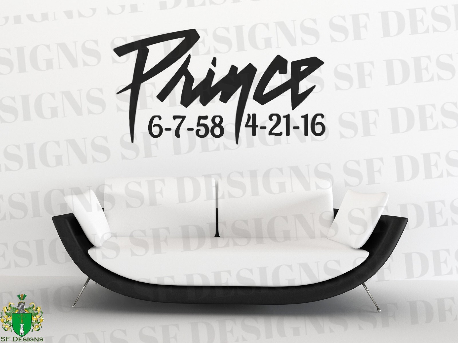 Prince Memorial 1958-2016, famous music artist, wall window vinyl decal sticker