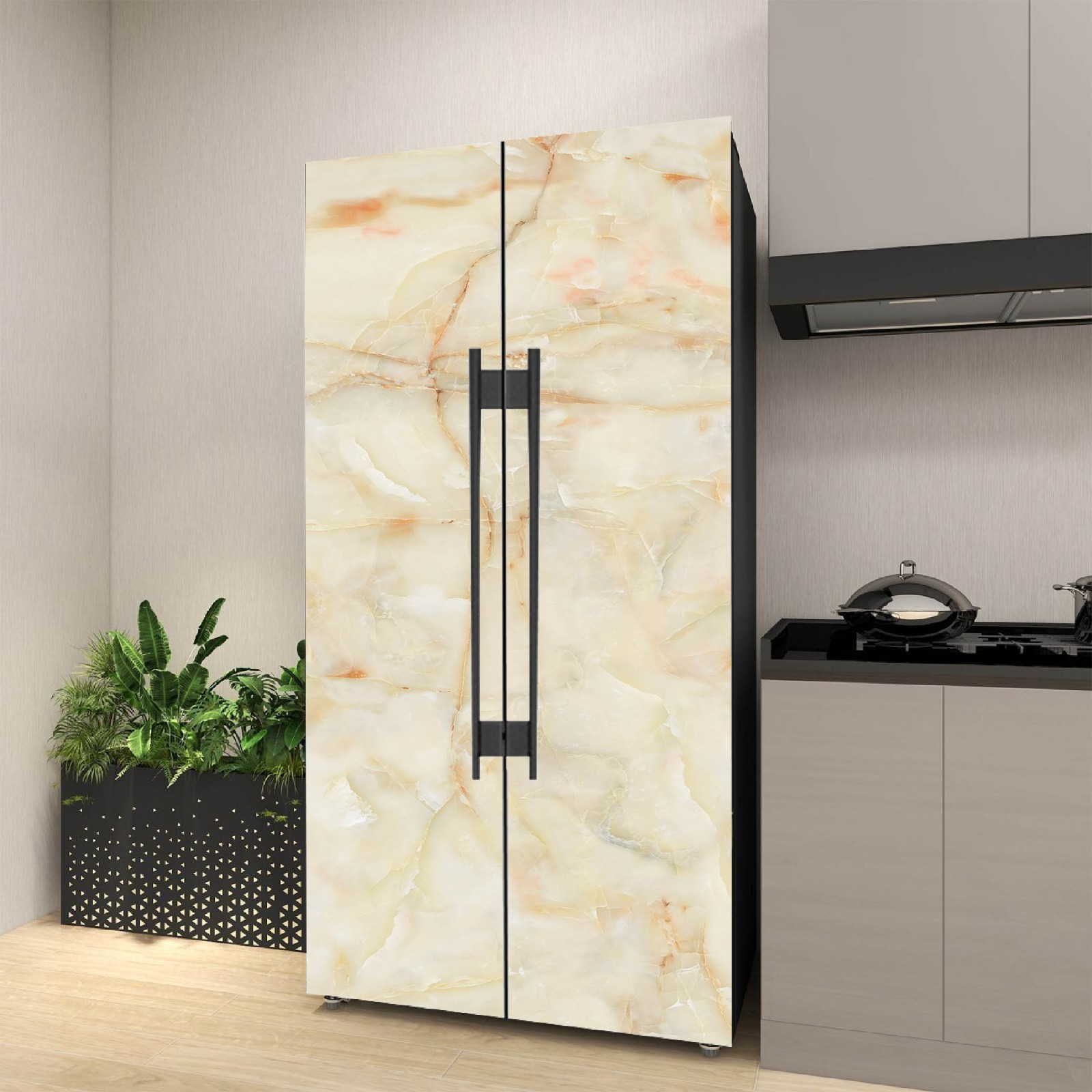 Marble Fridge Wrap Removable, Renter Friendly Upgrade