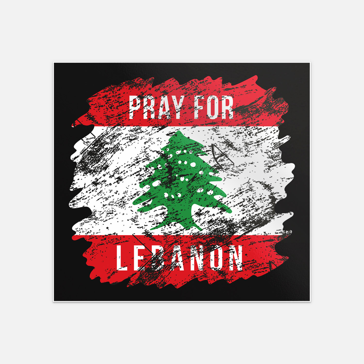 Pray For Lebanon Grunge Vinyl Sticker Decal