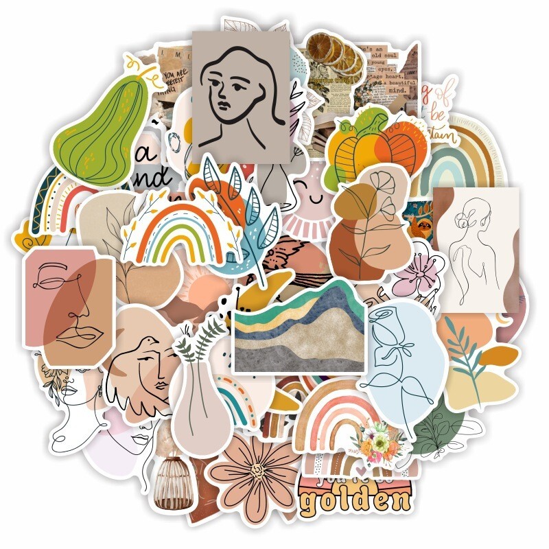 150pcs Famous Painting Vinyl Stickers, Artist Matisse Bauhaus VanGogh, 070100207