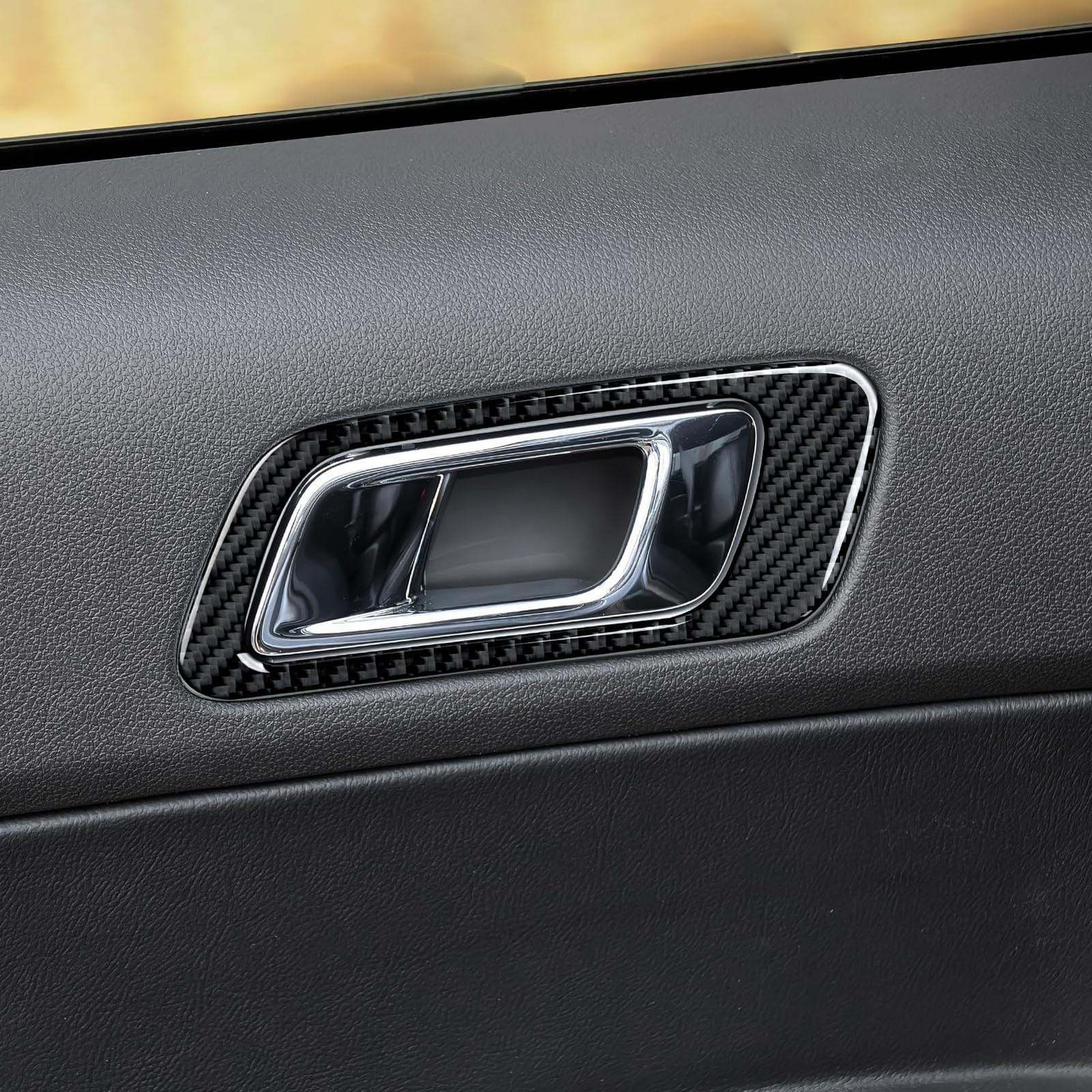 Car Rear Inner Door Bowl Sticker Carbon Fiber Decal Interior Trim Cover for F…
