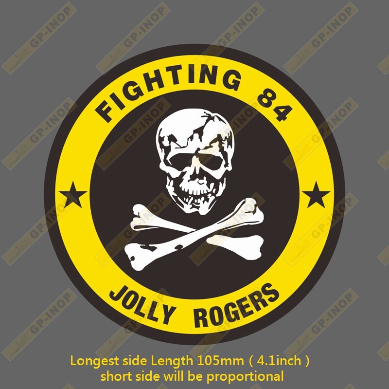 VF-84 Fighting84 Jolly Rogers round stickerVinyl Sticker laptop luggage