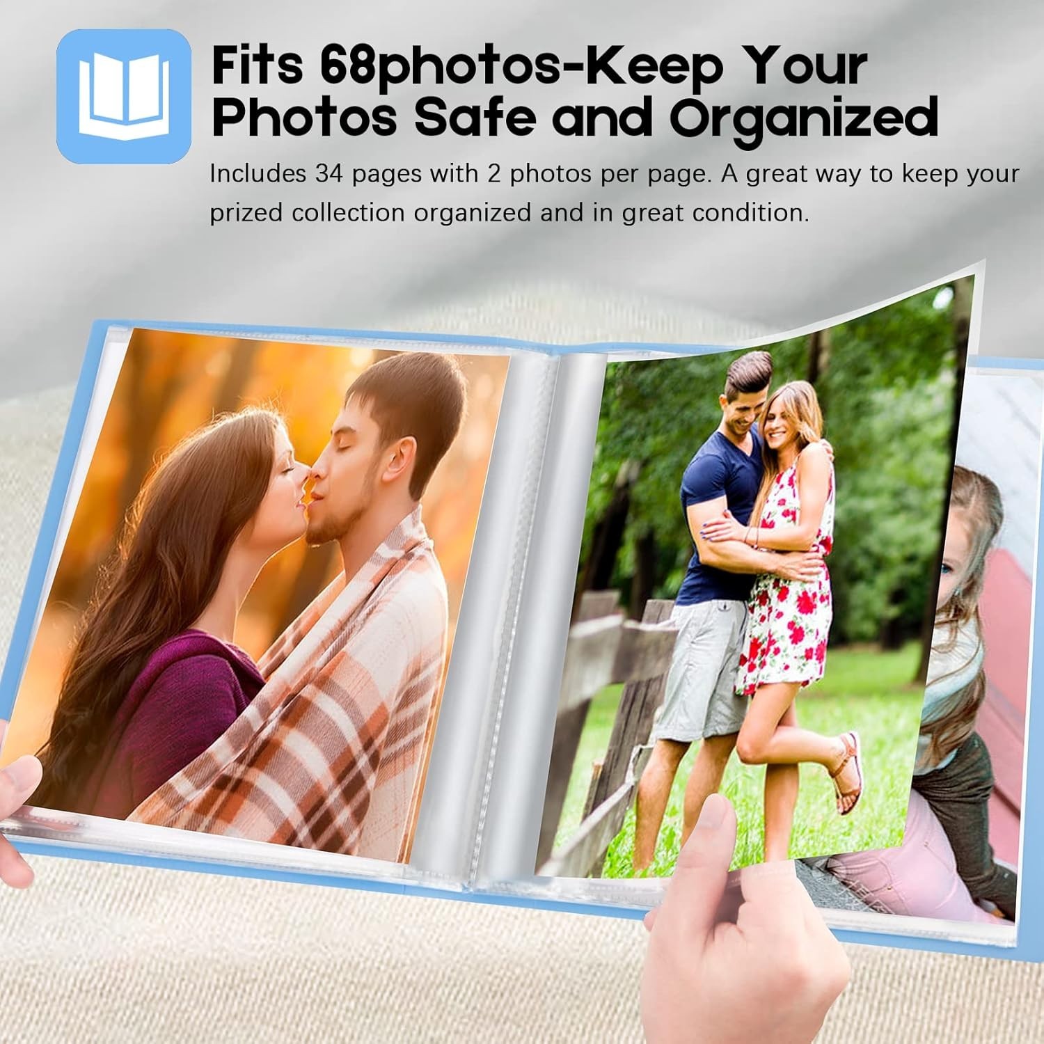 Photo Album 8.5X11 Holds 68 Photos, Art Portfolio Binder for 8.5 X 11 Pictures,