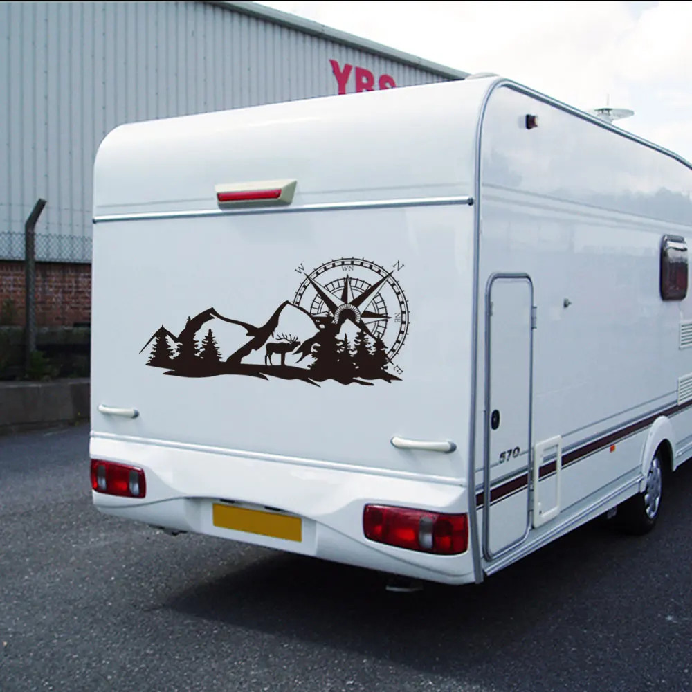 Aftermarket Forest Mountain Scenic Vinyl Decal – Motorhome, RV, Caravan & Camper