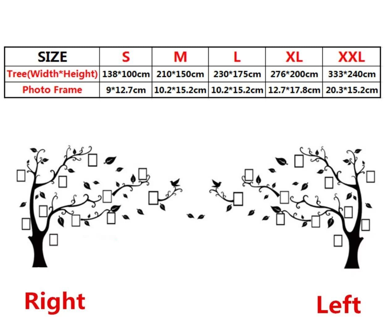 Large Family Tree Wall Decal Picture Frames Wall Sticker for Living Room Bedroom