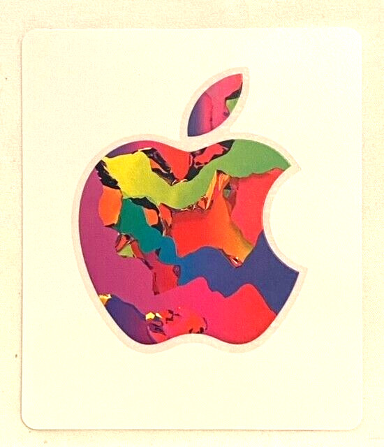 Apple OEM Sticker / Decal Logo From Gift Card – Colorful Blocky Lines