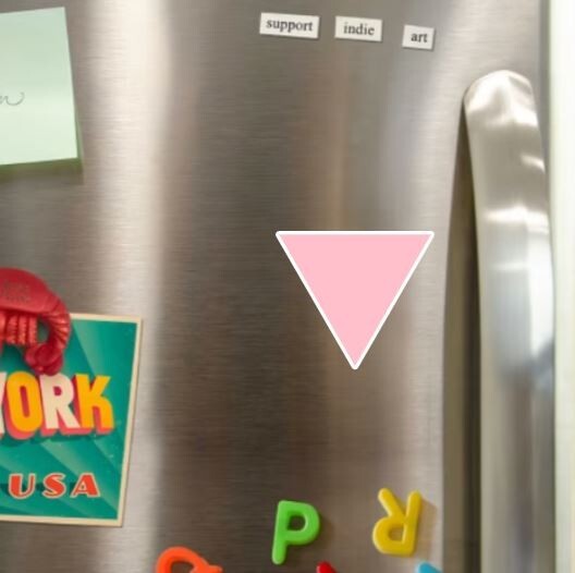 Pink Triangle Lesbian Pride Fridge Magnet