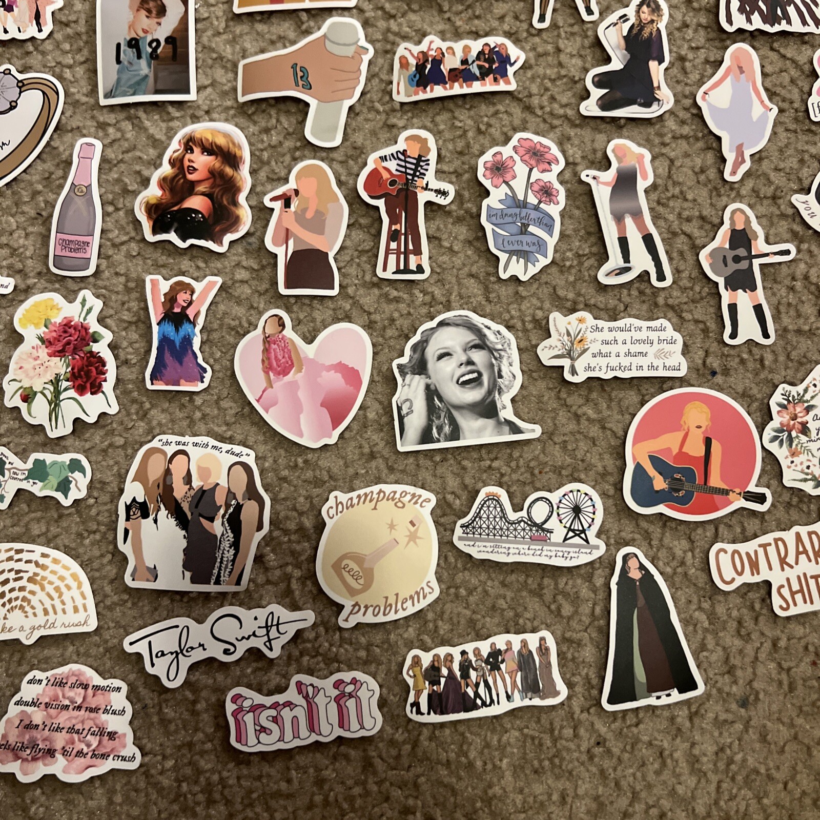 100 Piece Taylor Swift Stickers Laptop Luggage Decals Dope Wall Sticker Lot A