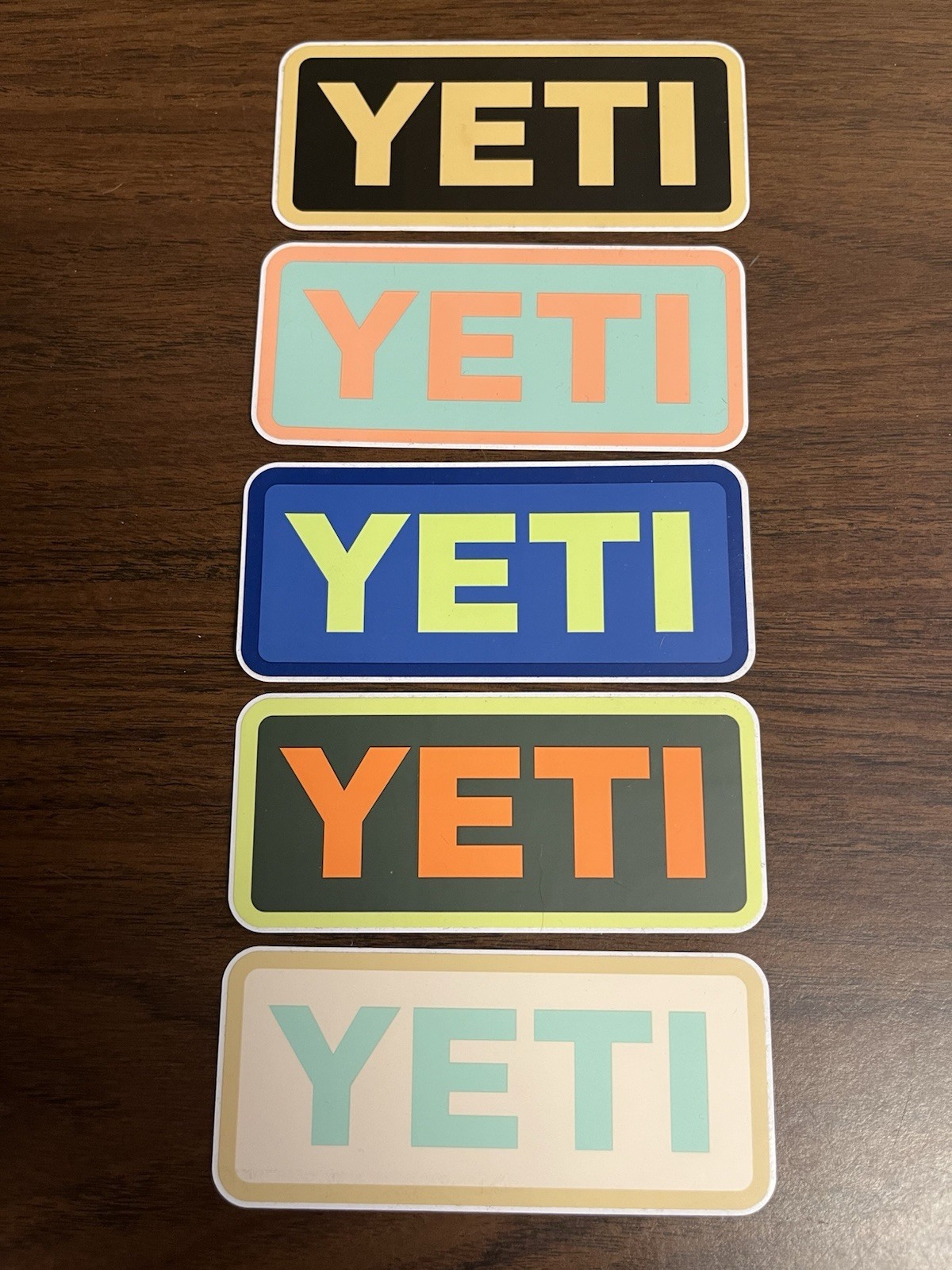 Yeti Decal Stickers Lot Of 5. 4"x1.75"