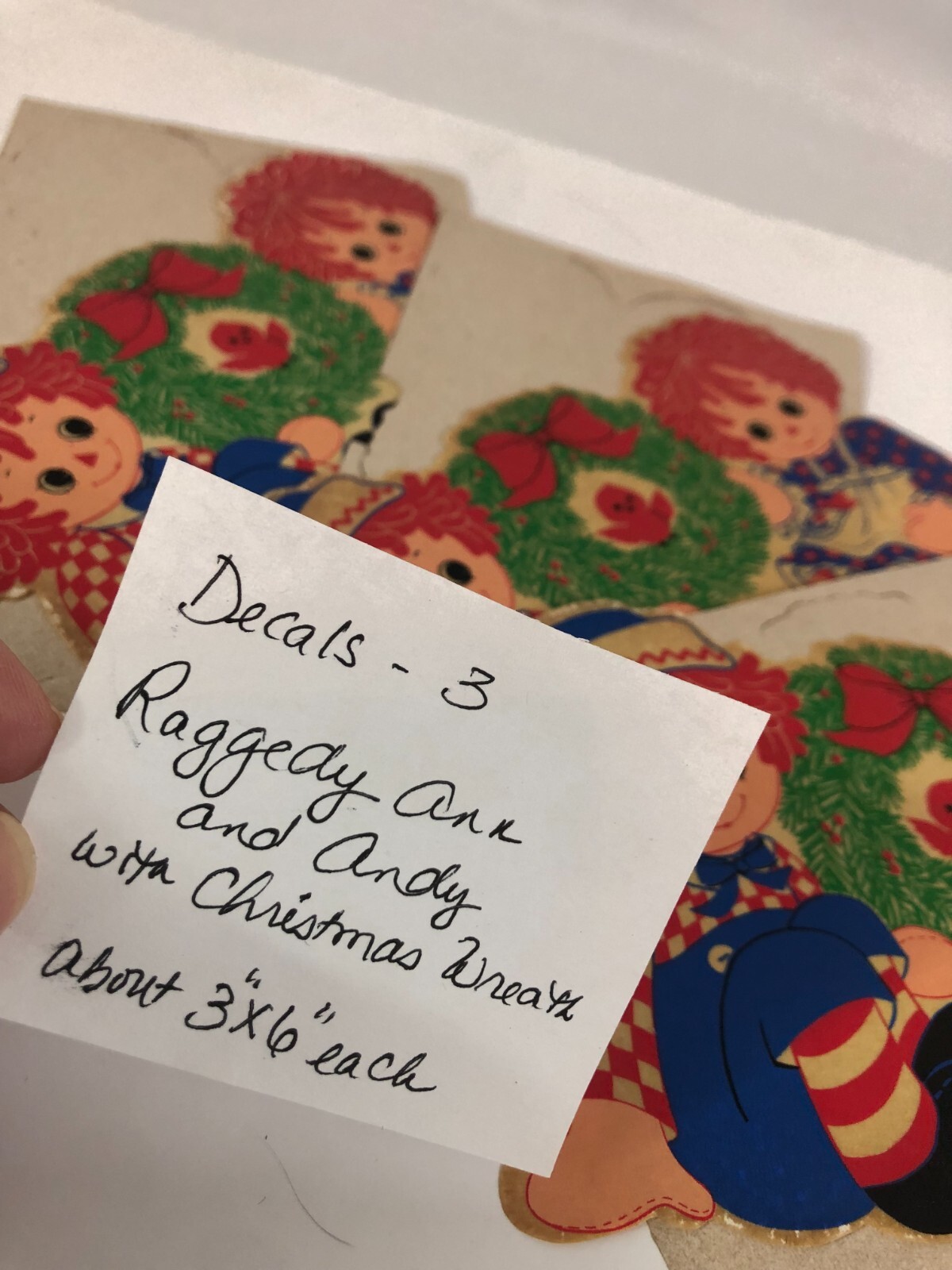 Vintage Raggedy Ann & Andy Craft Decals Novelty Nursery Decor 3 X 6