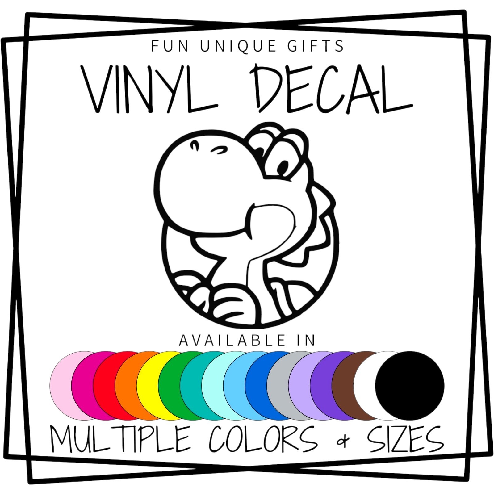 Yoshi Mario Vinyl Decal Sticker -Multiple Colors & Sizes- FREE SHIPPING