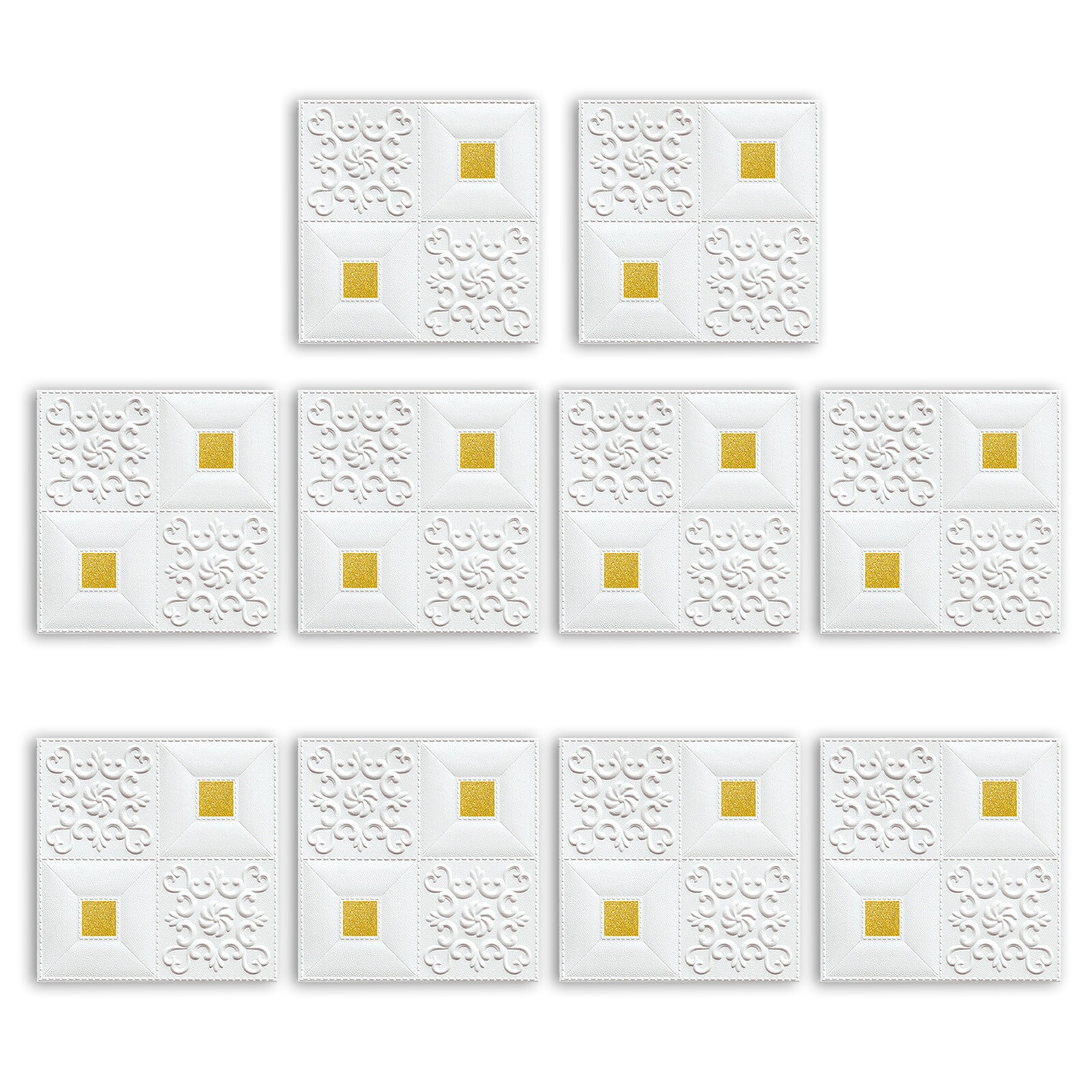 10 Pcs 3D Wall Panels Self-adhesive Tile Brick Sticker Foam Wallpaper Waterpro4Z