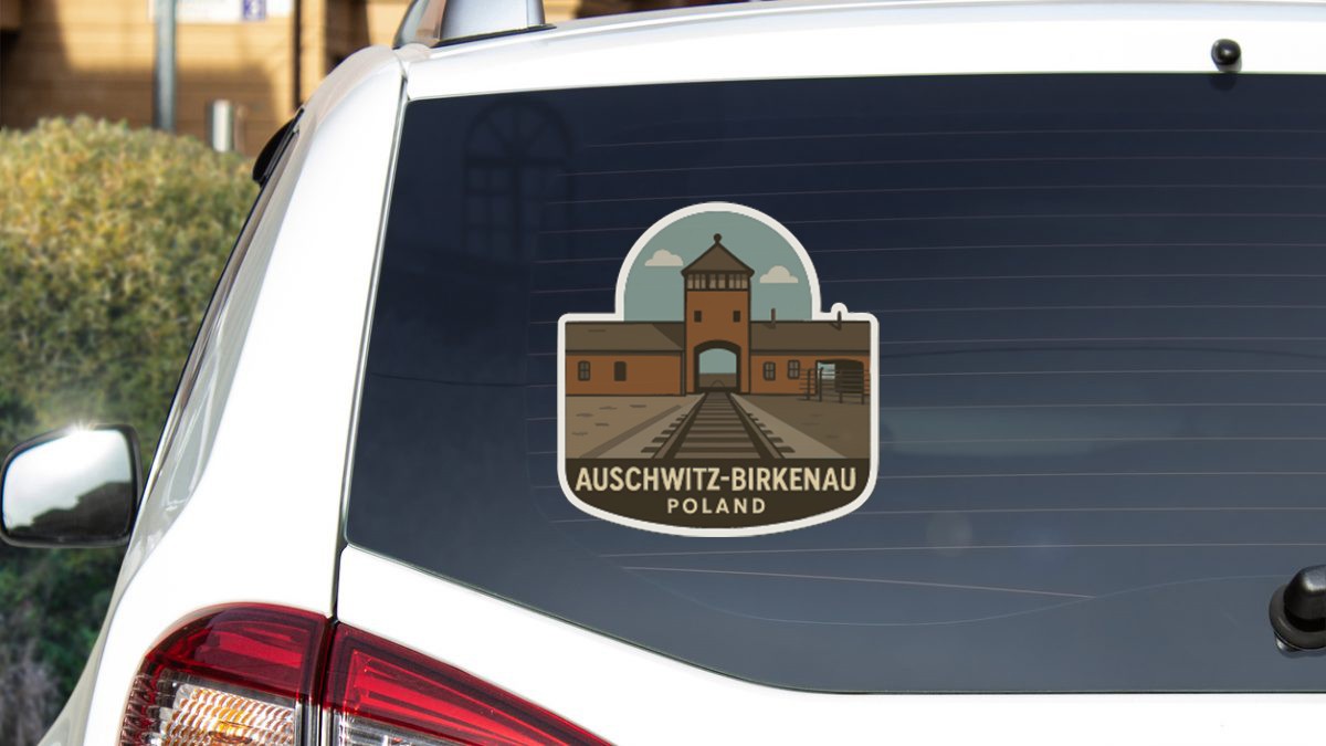 Auschwitz-Birkenau Poland Sticker Decal Vinyl Die-Cut Symbolic Landmark Design