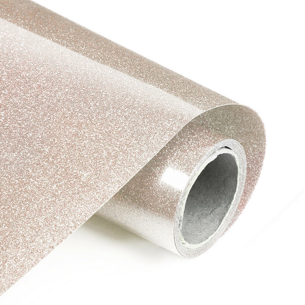2 Rolls 12inx10ft Glitter Heat Transfer Vinyl Roll Heat Press HTV Iron On Film