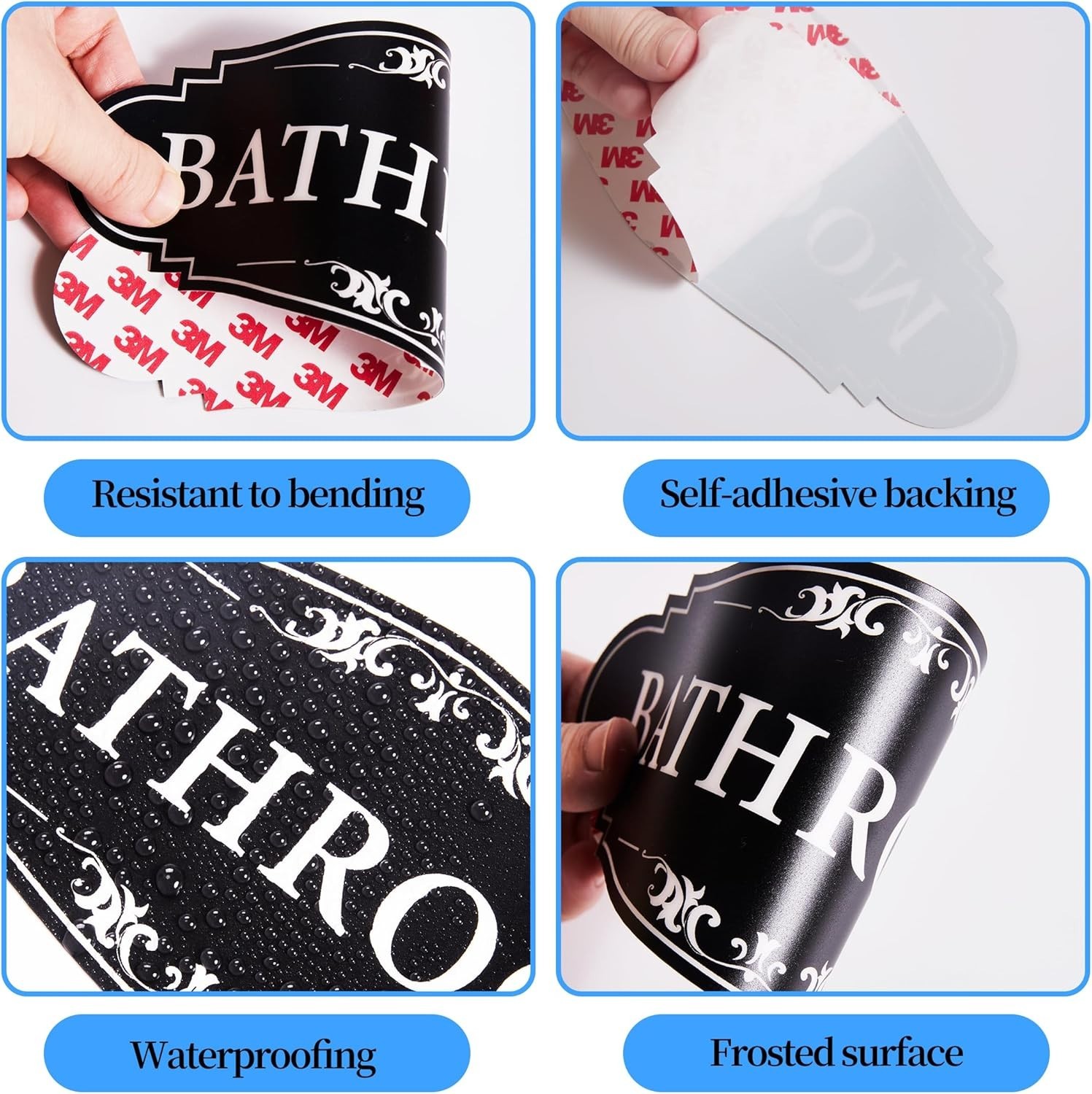 Self-Adhesive Restroom Vinyl Sign – Durable 9in Decoration for Business & Home