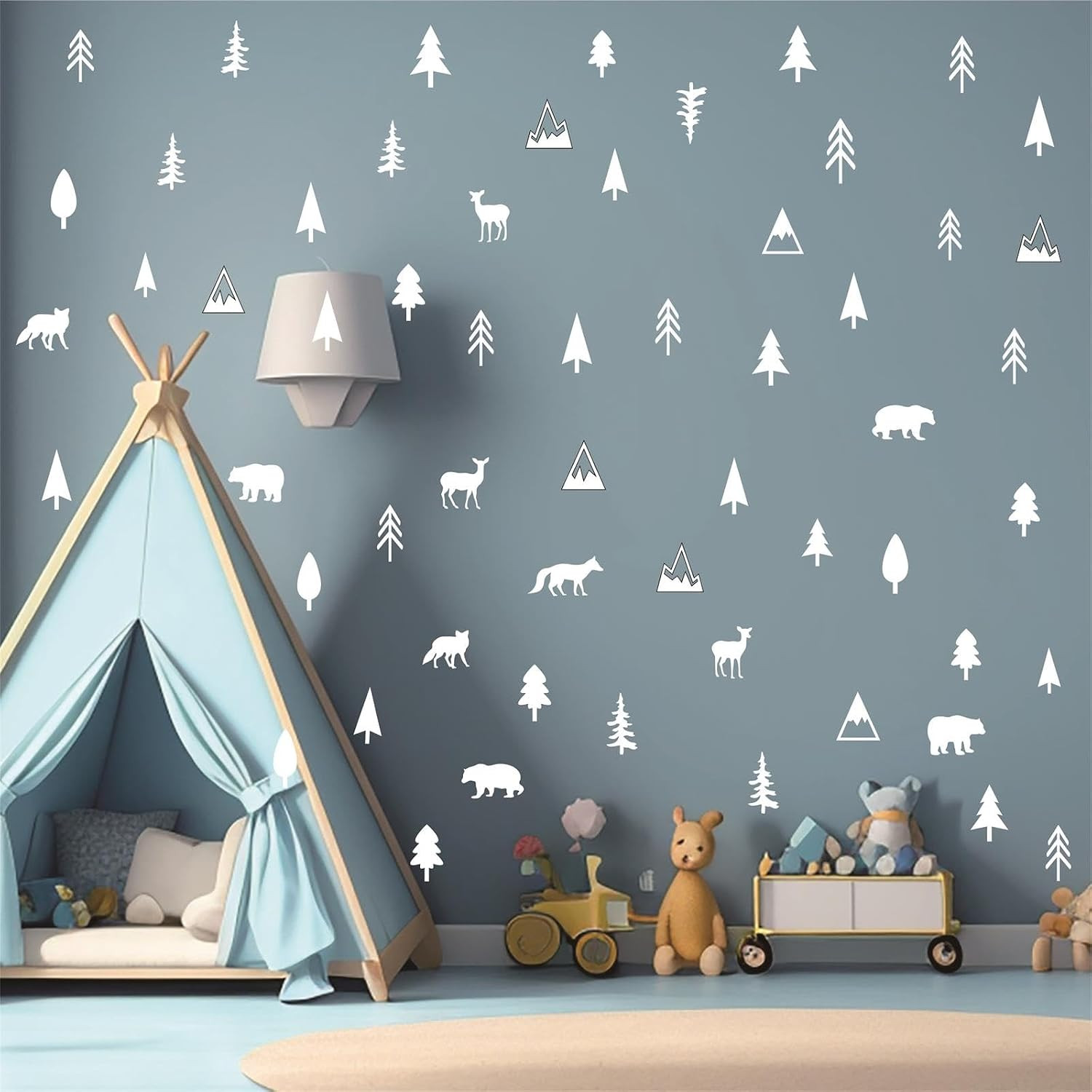 Woodland Animal Wall Decals – Vinyl Forest Animal Stickers for Kids Room