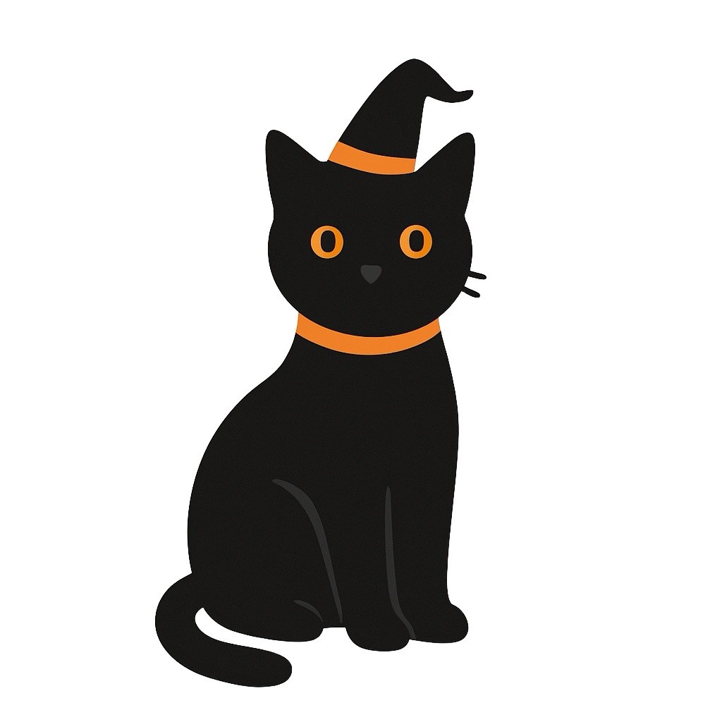 3" Tall X 1.75” Wide Halloween Cat Vinyl Sticker Decal