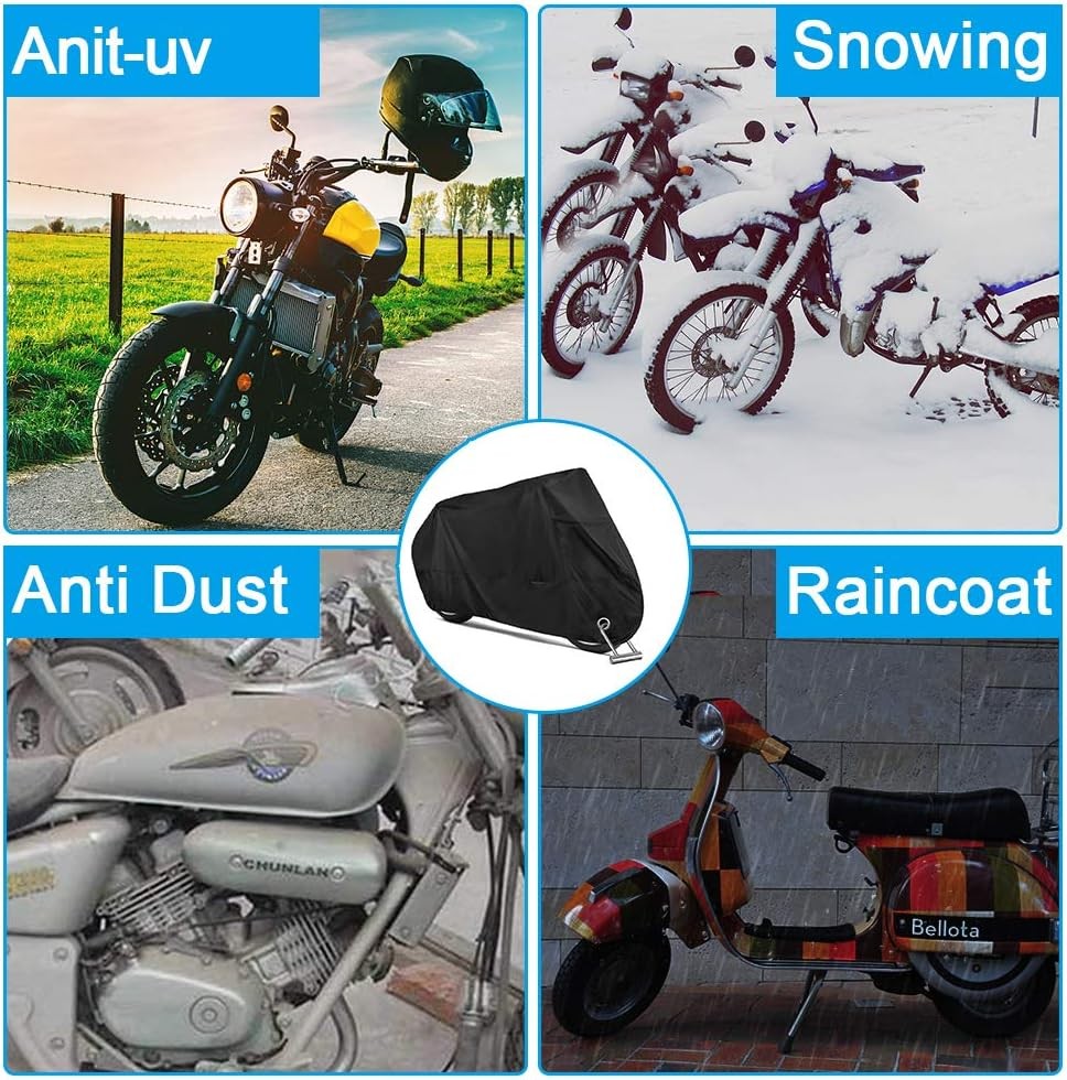 Motorcycle Scooter Cover Waterproof Outdoor – Tear-Proof Large 250cc 150cc 50cc