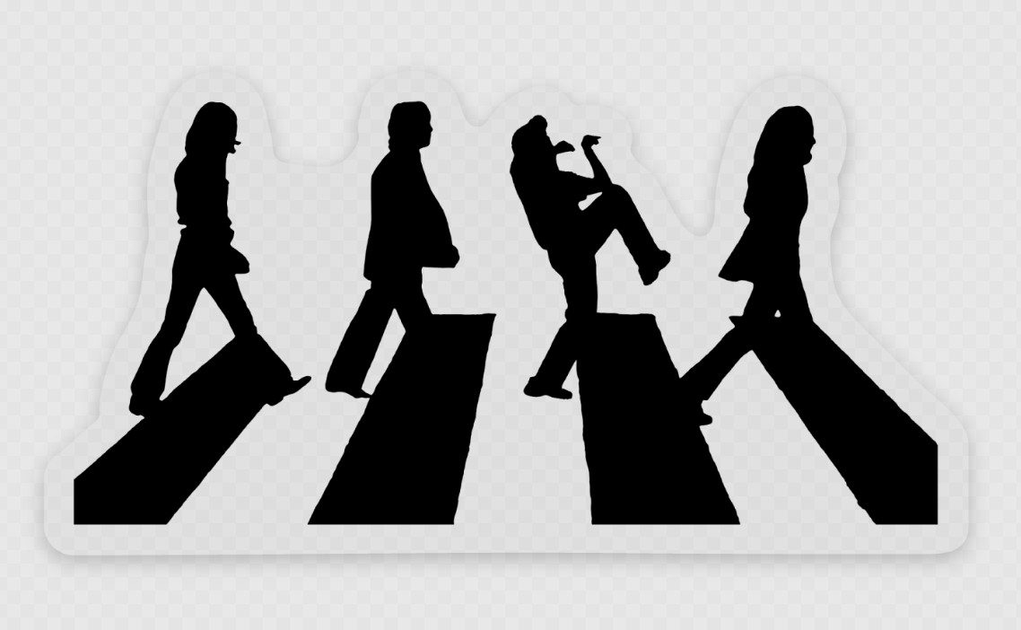 Raygun Breakdancing Dancer Silhouette Premium Clear Vinyl Sticker 3″ × 1.57"
