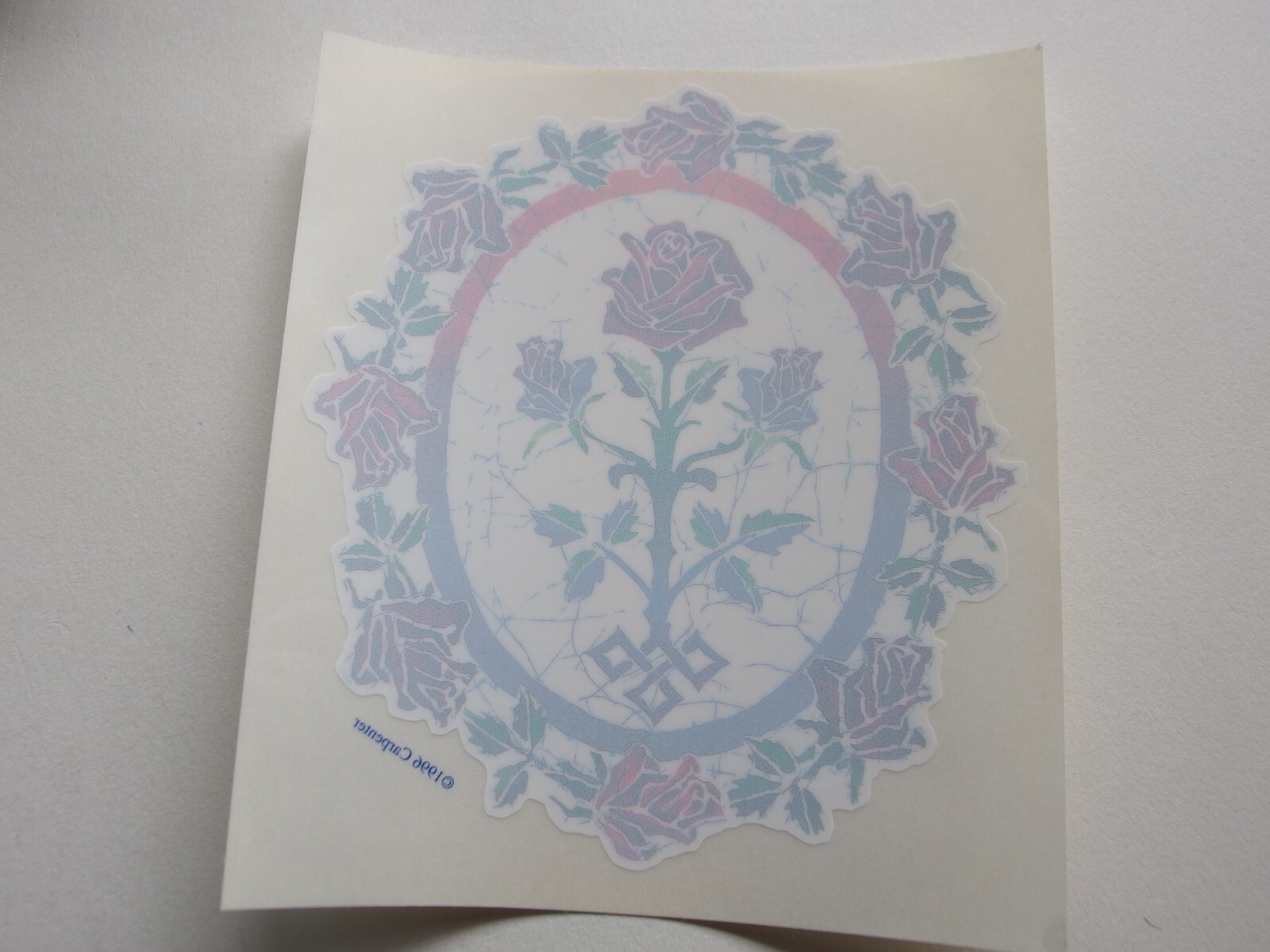 Vintage Grateful Dead-Inspired Window Sticker 🌹 Rainbow Roses Mandala 1996