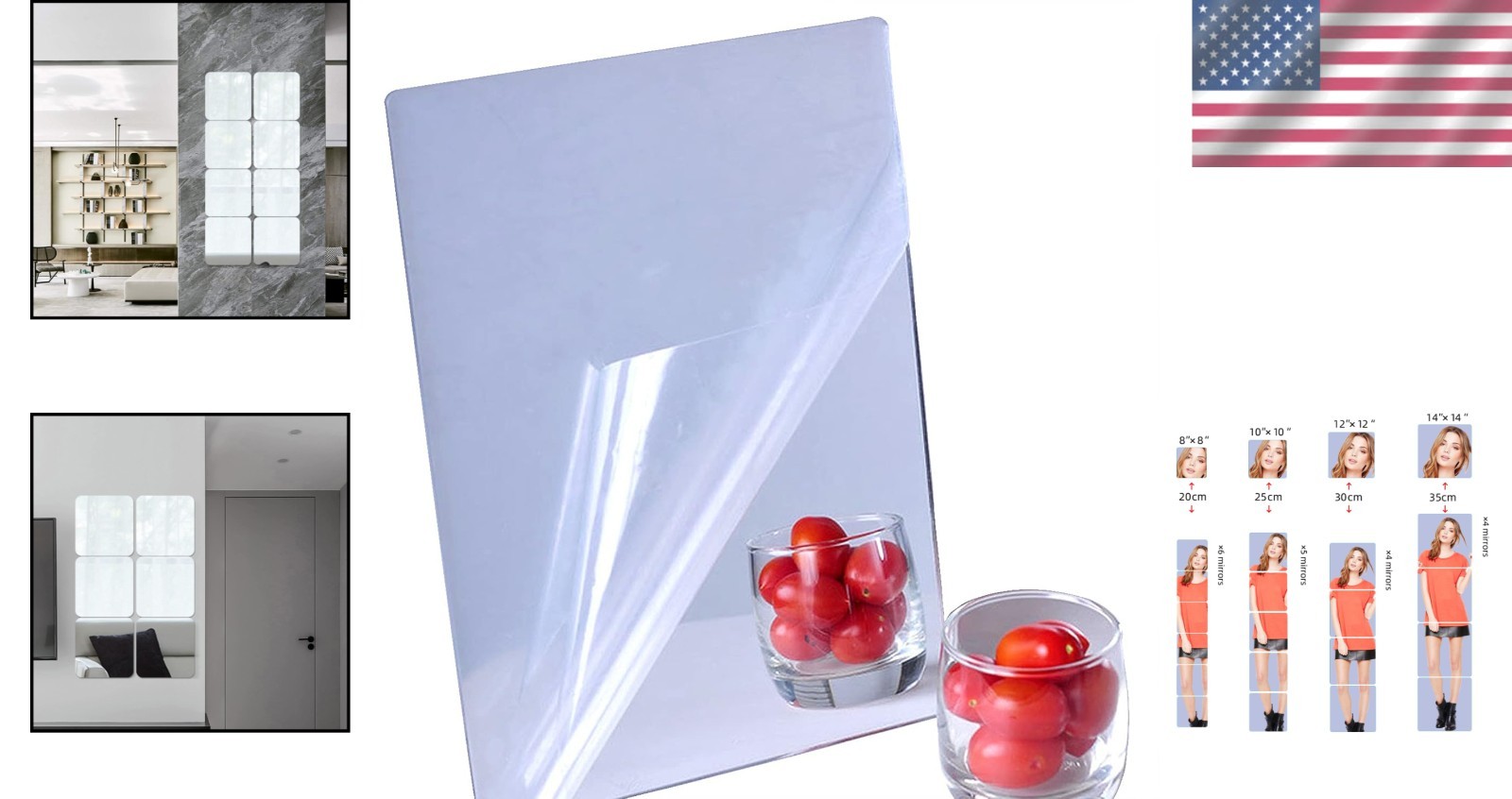 Lightweight 6×8 Acrylic Self-Adhesive Mirror – Perfect for Kids' Rooms