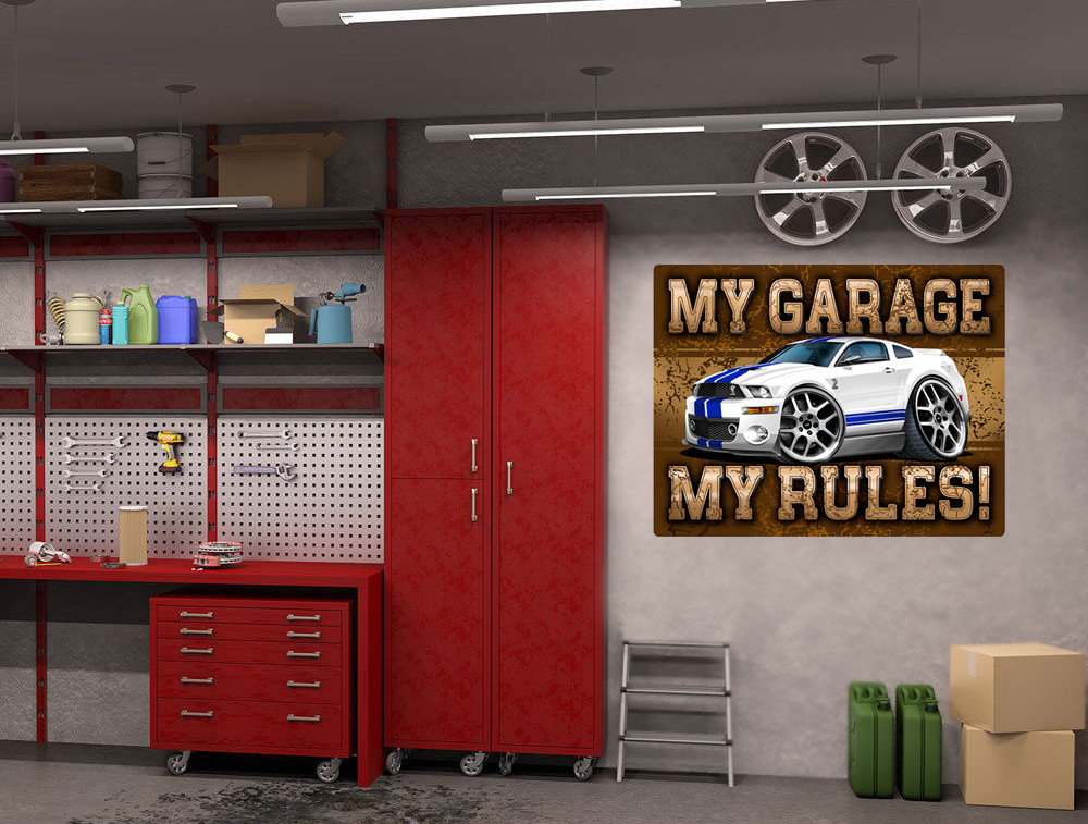 2007-09 Shelby GT500 Mustang Hardtop My Garage My Rules Wall Art Graphic Sticker