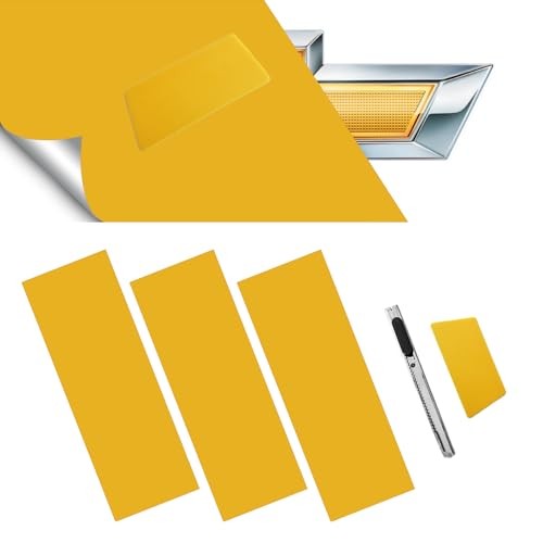 3PCS Gold Cut Your-Own Emblem Overlay DIY Decals for Chevy Compatible Yellow