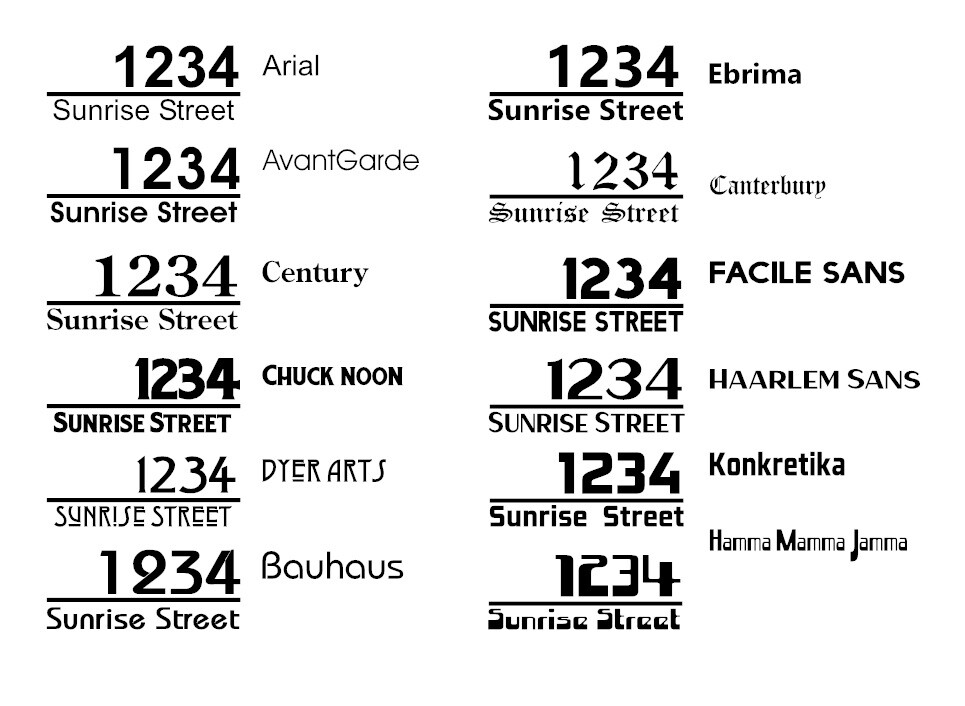 SET OF 2 CUSTOM PERSONALIZED VINYL MAILBOX NUMBERS Street DECAL, (Model 18)