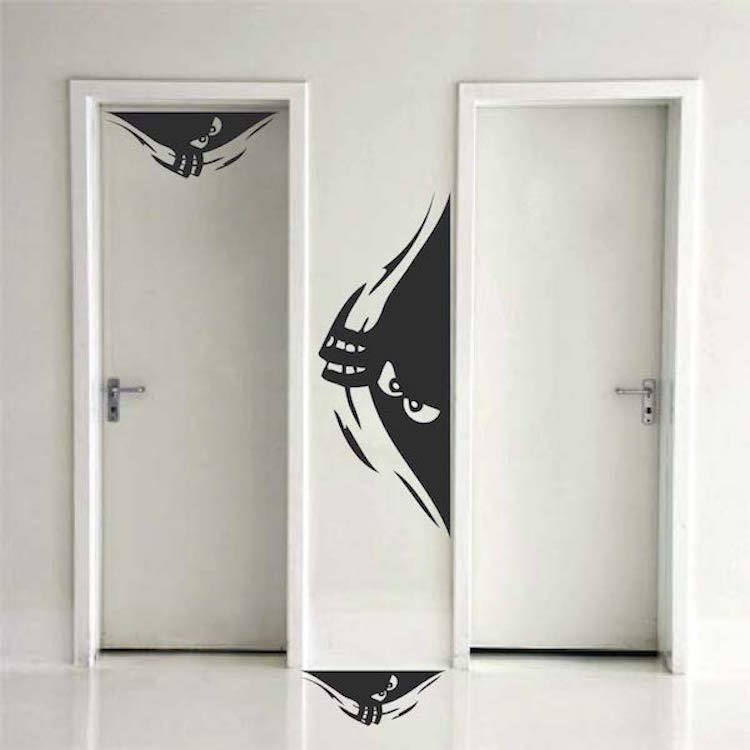 Sneaky Monster Wall Decals Halloween Window Stickers Halloween Decorations, h17