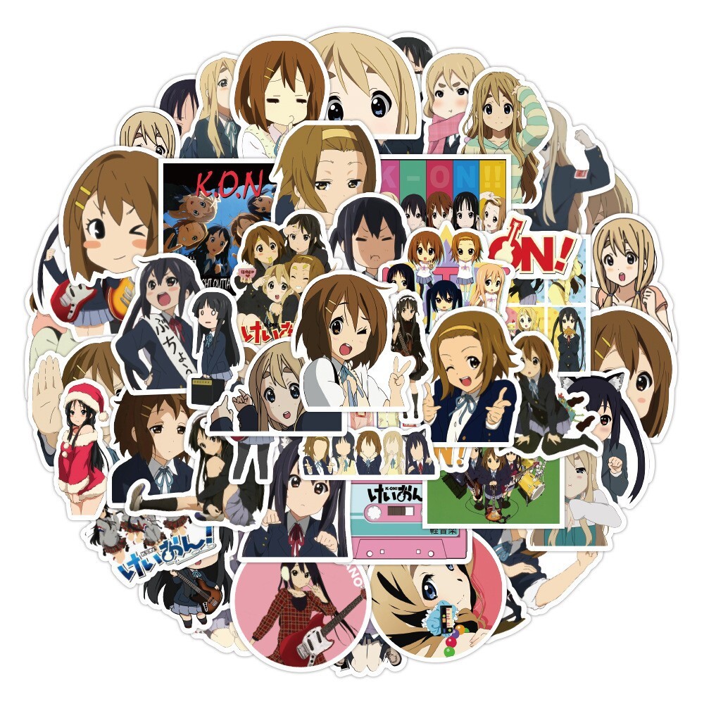 100Pcs K-ON! Anime Sticker for Kids Teens Girls Scrapbooking Water Bottles