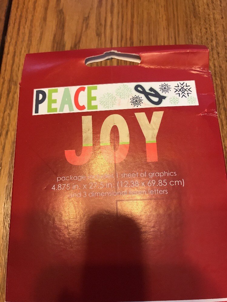 4.875”x 27.5” Foam 3D DIY Wall Art “Peace & JOY” Ships N 24h