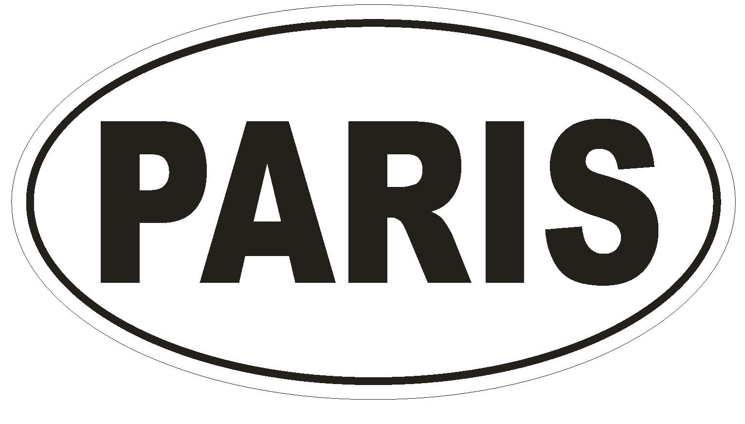 Paris Oval Bumper Sticker or Helmet Sticker D816 Euro Oval Paris France
