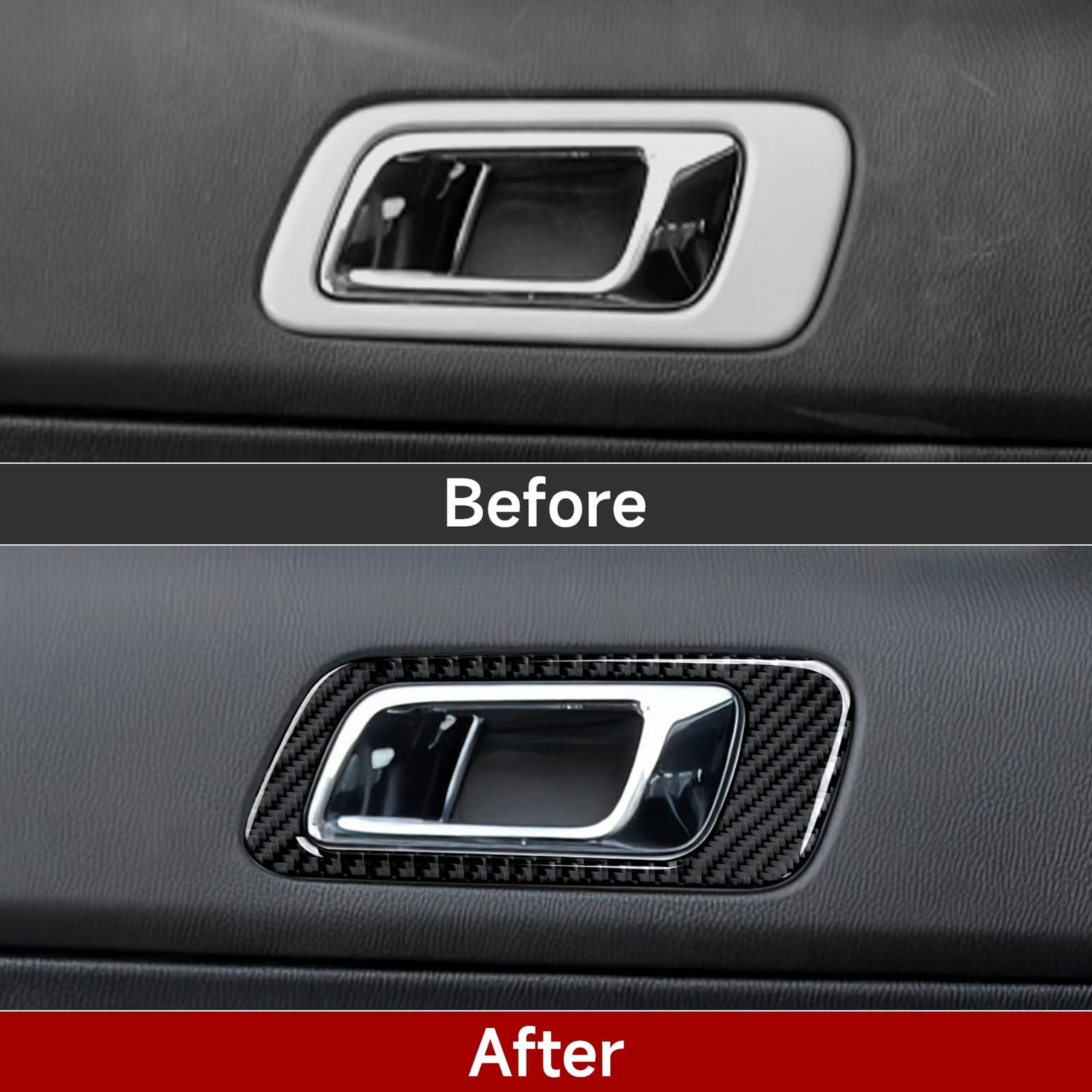 Car Rear Inner Door Bowl Sticker Carbon Fiber Decal Interior Trim Cover for F…